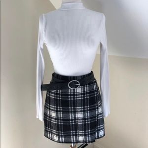 Plaid wool skirt